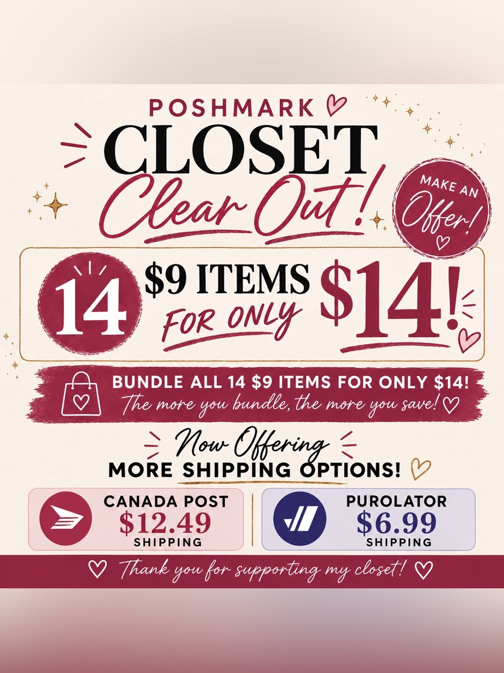 🎀🗣️Closet Clear Out Promotion!🗣️🎀